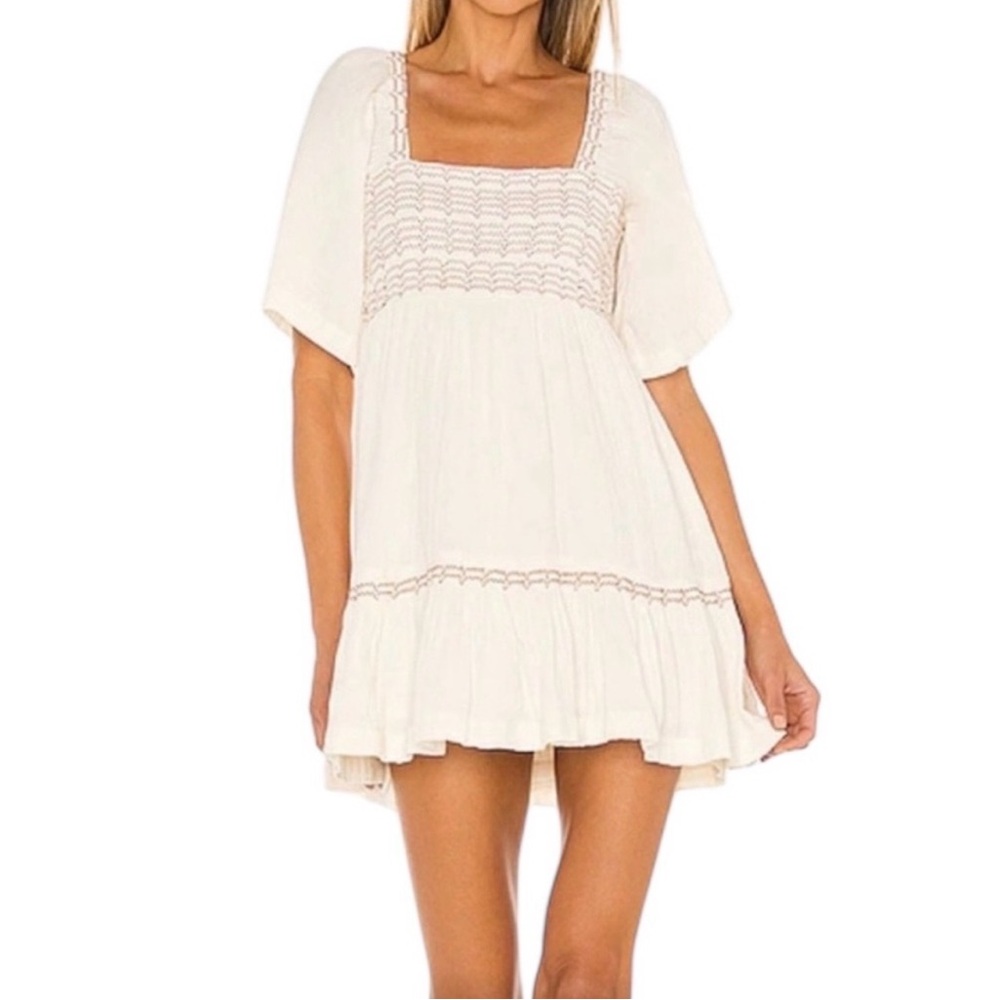 Free People Easy to Love Mini Dress Ivory